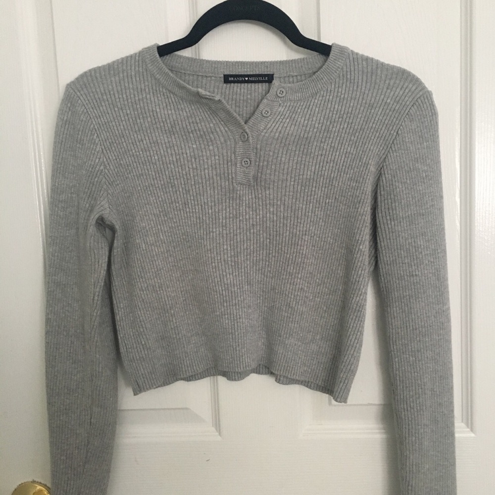 SOLD!!! Brandy Melville Delilah Knit Top Grey